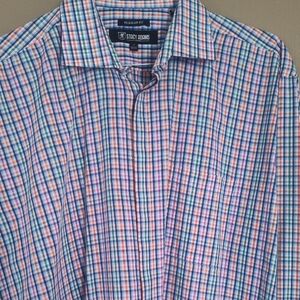 Stacy Adams Men's Colorful Plaid Button Down Shirt